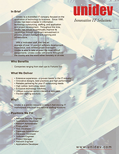 Unidev Brochure